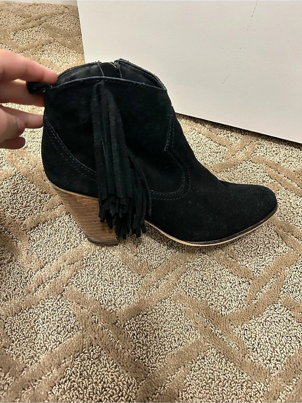 Steve Madden Ohio Fringe Bootie Black Fringe Ankle Boots